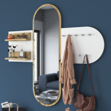 Předsíňová stěna Egon, 122 cm, dub / bílá - 9