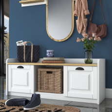 Předsíňová stěna Egon, 122 cm, dub / bílá - 11