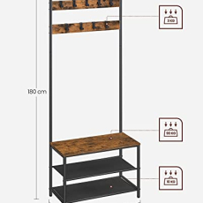 Předsíňový věšák Baal, 180 cm, černá - 6