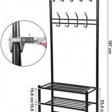 Předsíňový věšák Hakan, 187 cm, černá - 4