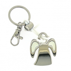 Přívěšek na klíče Engel, 9,5 cm, stříbrná / bílá - 1