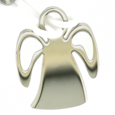 Přívěšek na klíče Engel, 9,5 cm, stříbrná / bílá - 2