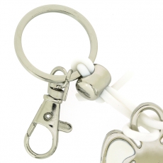 Prívesok na kľúče Engel, 9,5 cm, strieborná/biela - 4