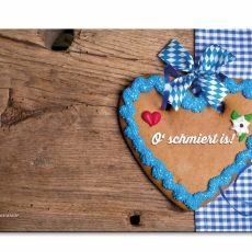 Prkénko umakartové Heart, 24x14 cm, modrá / hnědá - 1