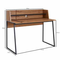 Psací stůl Horen, 120 cm, hnědá - 4