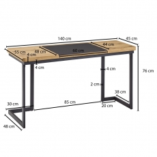 Psací stůl Rick, 140 cm, MDF / černá - 3