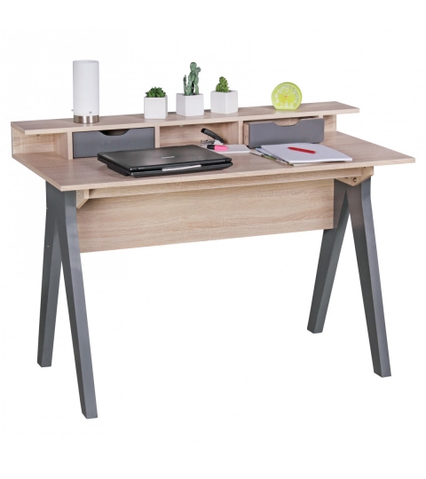 Psací stůl Samo, 120 cm, Sonoma dub/šedá