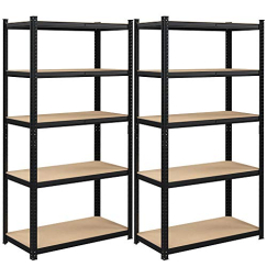 Regál Aires (SET 2 ks), 200 cm, čierna