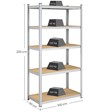 Regál Aires (SET 2 ks), 200 cm, stříbrná - 5