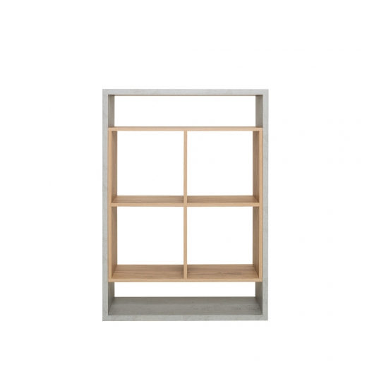 Regál Domo, 108 cm, betón/dub - 1