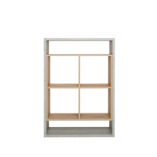 Regál Domo, 108 cm, betón/dub - 1