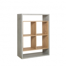 Regál Domo, 108 cm, betón/dub - 3