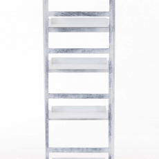 Regál Dorian, 111 cm, biela/sivá - 4