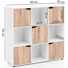 Regál Jason, 91 cm, biela/dub - 4