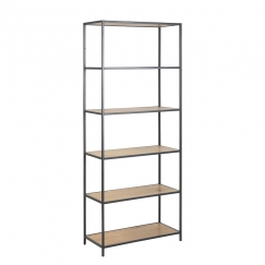 Regál / knihovna s 6 policemi Seashell, 185 cm, dub