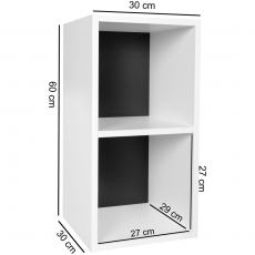 Regál/knižnica Aku, 60 cm, biela/čierna - 3