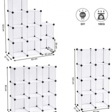 Regál Lamack I., 123 cm, biela - 5