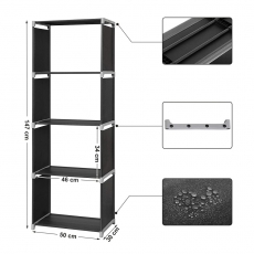 Regál Manny, 147 cm, černá - 5