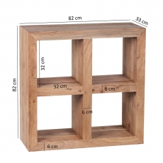 Regál s 4 policami Mumbai, 82 cm, masív agát - 3