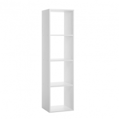 Regál s 4 policemi Lamar, 140 cm, bílá