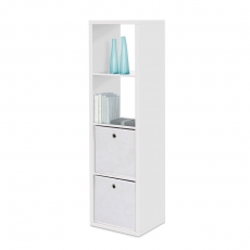 Regál s 4 policemi Xaver, 141 cm, bílá - 3
