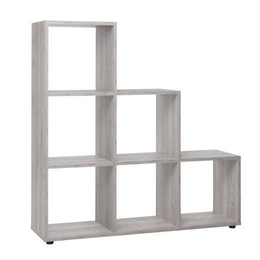 Regál s 6 úložnými úrovněmi Rodrigo, 118 cm, Sorrento dub - 1