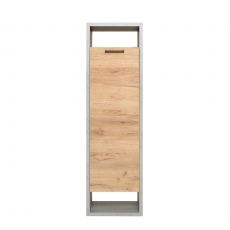 Regál s dverami Domo, 142 cm, betón/dub - 1