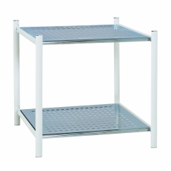 Regál se 2 policemi Sven, 41 cm, bílá / stříbrná