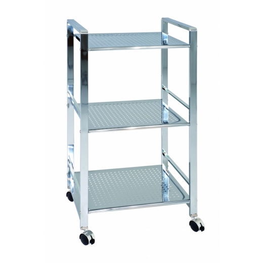 Regál se 3 policemi Natan, 77 cm, stříbrná - 1