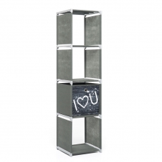 Regál so 4 policami QuickTec, 145 cm, antracit - 1