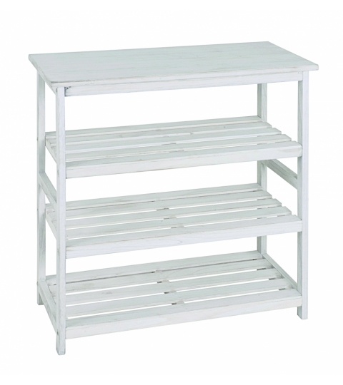 Regál so 4 policami Yuri, 72 cm, biela