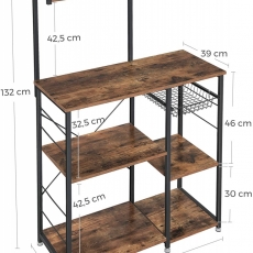 Regál Stella, 132 cm, hnědá / černá - 6