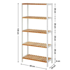 Regál Tier, 130 cm, bambus - 5