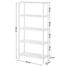 Regál Tier, 130 cm, bílá - 4