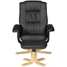 Relaxačné kreslo Comfort TV s podnožkou, syntetická koža, čierna - 4