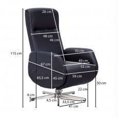 Relaxačné kreslo s masážnou funkciou Apix, syntetická koža, čierna - 3