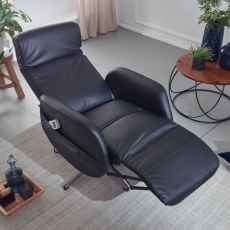Relaxačné kreslo s masážnou funkciou Apix, syntetická koža, čierna - 2
