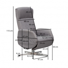 Relaxačné kreslo s masážnou funkciou Apix, textil, svetlo šedá - 3