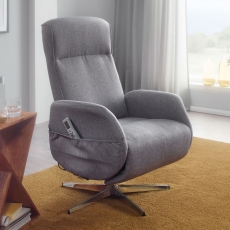 Relaxačné kreslo s masážnou funkciou Apix, textil, svetlo šedá - 4