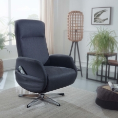 Relaxačné kreslo s masážnou funkciou Apix, textil, tmavo šedá - 5