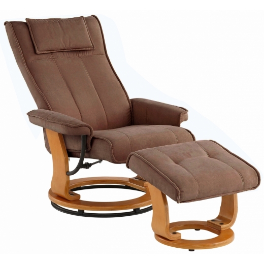 Relaxačné kreslo s podnožkou Giro, hnedá - 1
