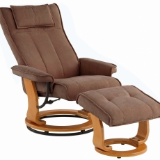 Relaxačné kreslo s podnožkou Giro, hnedá - 1