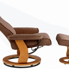 Relaxačné kreslo s podnožkou Giro, hnedá - 3