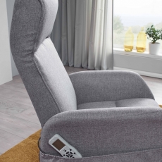 Relaxační křeslo s masážní funkcí Apix, textil, světle šedá - 8