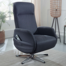 Relaxační křeslo s masážní funkcí Apix, textil, tmavě šedá - 1