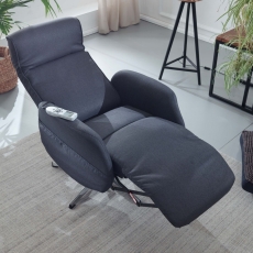 Relaxační křeslo s masážní funkcí Apix, textil, tmavě šedá - 2