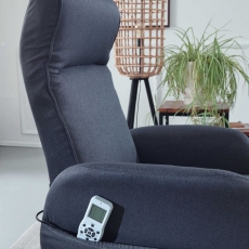 Relaxační křeslo s masážní funkcí Apix, textil, tmavě šedá - 8