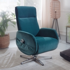 Relaxační křeslo s masážní funkcí Apix, textil, zelená