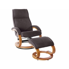 Relaxační křeslo s podnožkou Jeff, hnědá
