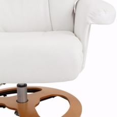 Relaxační křeslo s podnožkou Toul, syntetická kůže, bílá - 9
